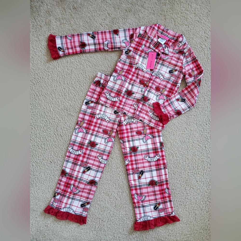 Betsey Johnson Plaid Pink Kids Pajamas